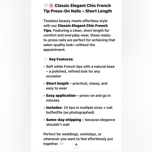 French white short  tip nails New - Picture 5 of 7